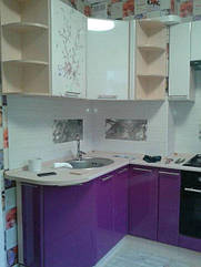 кухня "Хай Тек" - бузок перламутр/білий перламутр з фотодруком