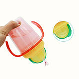 Стакан непроливайка (поїльник) дитячий з м'якою силіконовою трубочкою на 230 мл (жовтий), фото 7