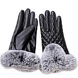 Рукавички з хутром кролика 2 кольори, фото 5