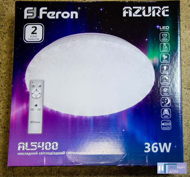 Світлодіодний світильник Feron AL 5400 AZURE 36K 3000-6500 K