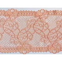 Пудровое, рожеве, персикове стрейчевое мереживо