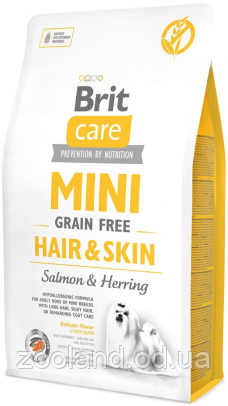 170784/0244 Brit Care Grain-Free Adult Mini Breed Hair & Skin, 7 кг