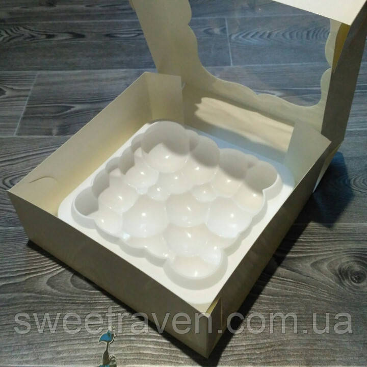 Коробка для торта "Біла" з віконцем 25*25*9 см - фото 4 - id-p638792267