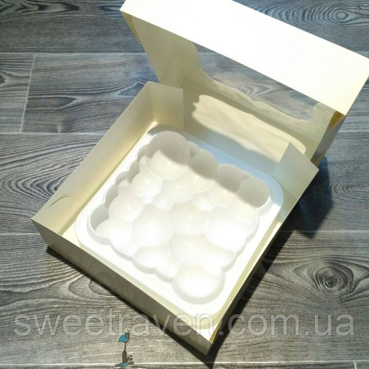 Коробка для торта "Біла" з віконцем 25*25*9 см - фото 3 - id-p638792267
