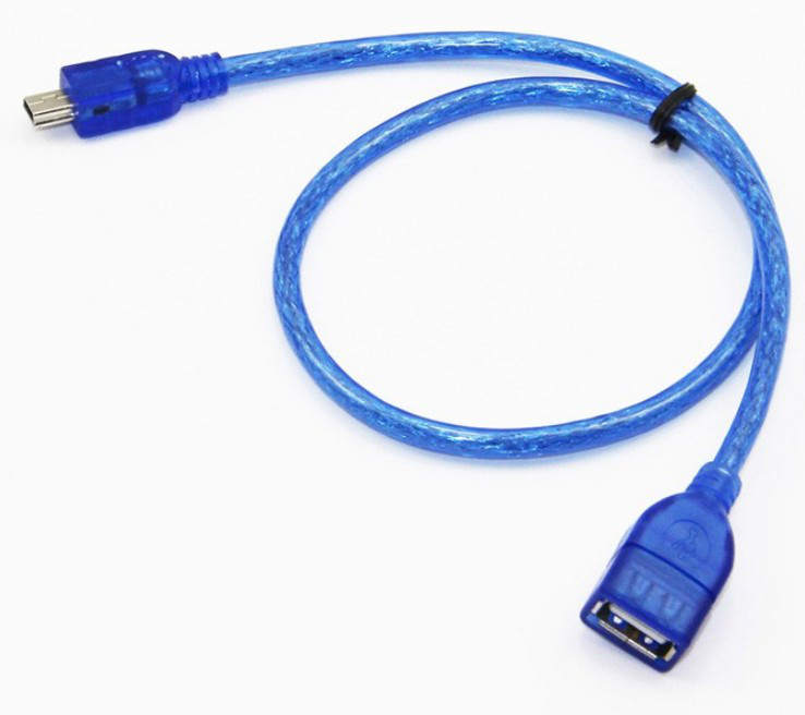 OTG Кабель Cable USB AF-mini USB силікон 0,3 м