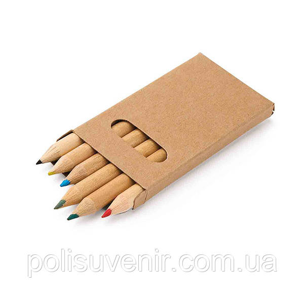 Коробка з 6-ю кольоровими олівцями, фото 1