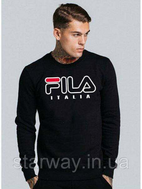 Чорний світшот | кофта fila italia
