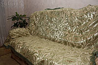 Супер Макс дивандеки на большой диван и два кресла Орхидея оливковый