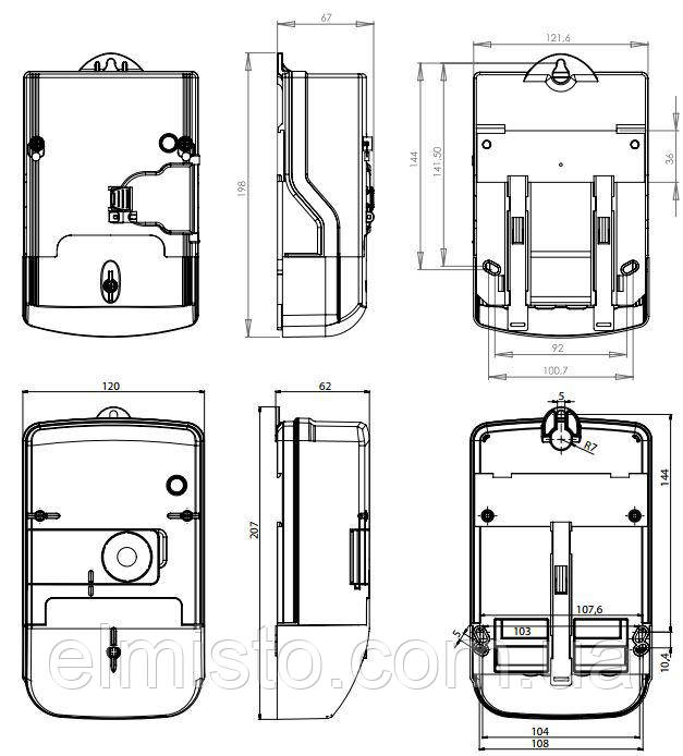 Габаритные и установочные размеры счетчика однофазного NIK 2104 AP6T 1602.MС.211 220В (5-80)А mm Габаритные и установочные размеры счетчика однофазного NIK 2104 AP6T 1802.MС.21 220В (5-80)А
