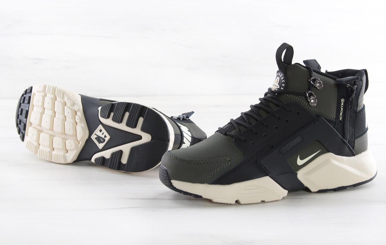 Чоловічі зимові кросівки ACRONYM x Nike Huarache Black/Green