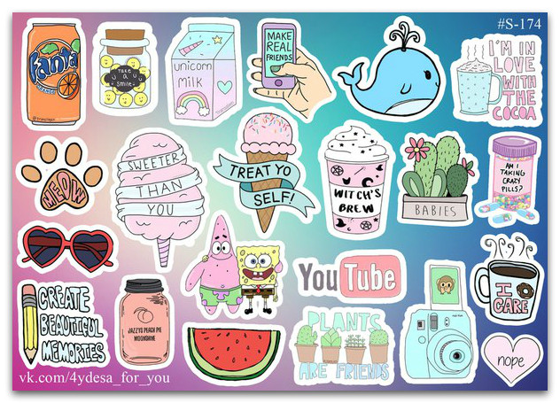 Stickers Pack Watercolor #174