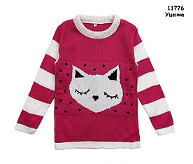 Уцінка - В'язана кофта "Котик" для дівчинки. 12 років