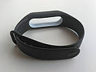 Ремінець Xiaomi Mi Band 2 з рамкою силіконовий браслет Чорний / Білий 1091P, фото 3