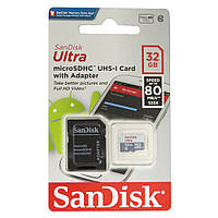 Картка пам'яті SanDisk 32 GB Ultra microSDHC UHS-I class 10 80MB/s 533x + adapter / в магазині