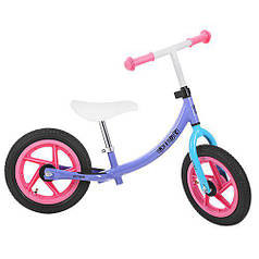 Дитячий біговел Profi Kids Бузковий 12" (M 3437A-6) з наклейками на раму