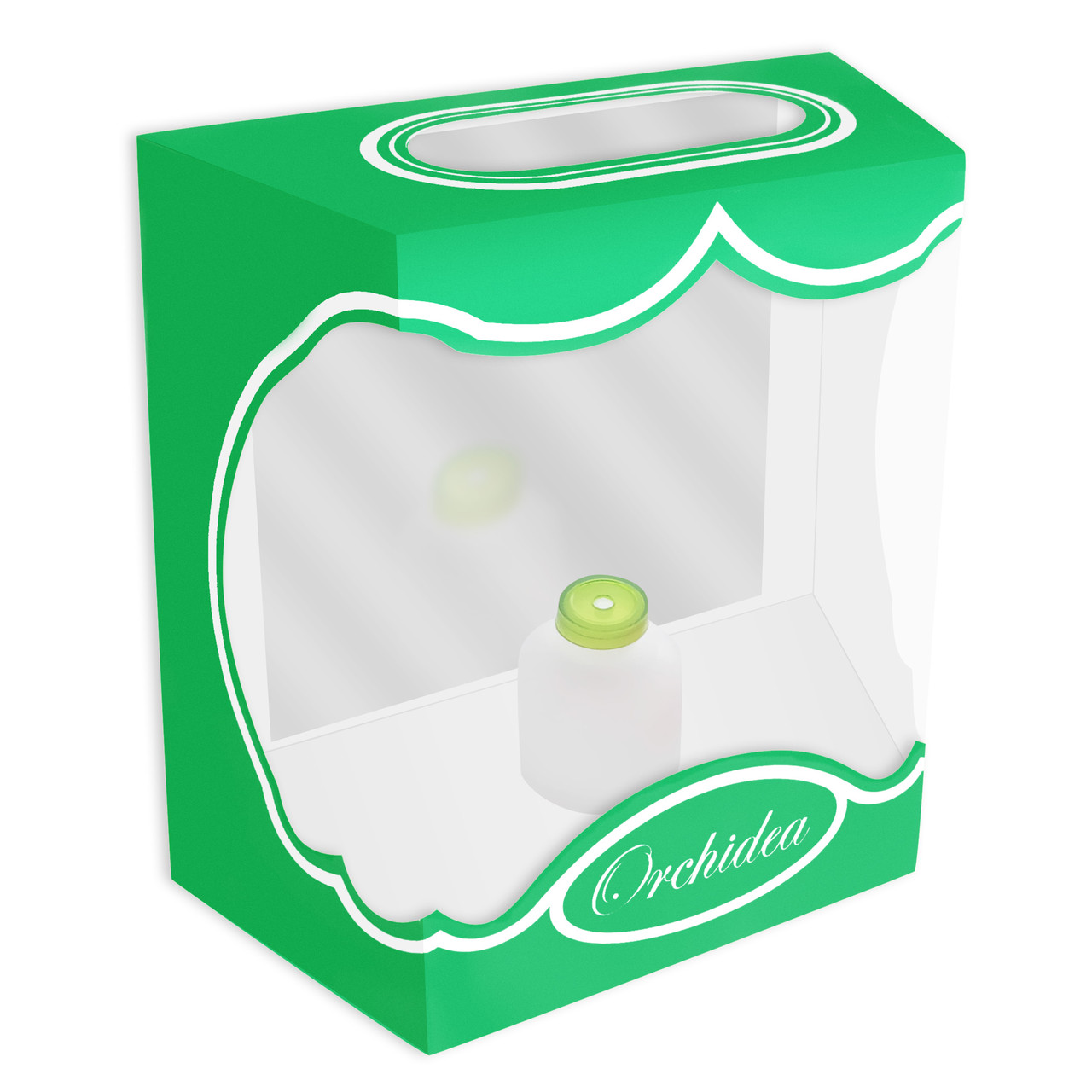 Декоративная коробка для орхидей 17 см зеленая - фото 1 - id-p639142439