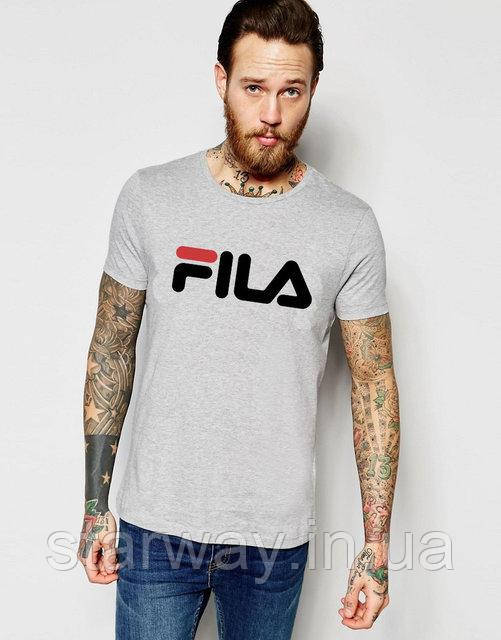 Чоловіча сіра футболка fila, фото 1