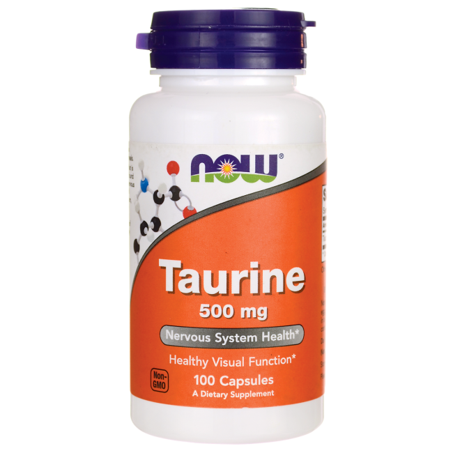 Таурін 500мг, Now Foods, 100 капсул