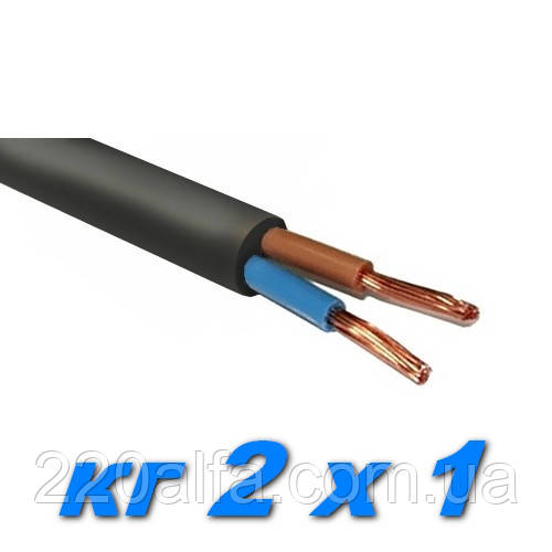 Мідний гнучкий кабель у гумі КГ 2х 1 повноцінний переріз, фото 1
