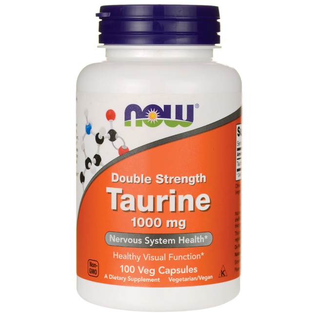 Таурин / Taurine 1000 mg 100 Veg Caps NOW Foods USA