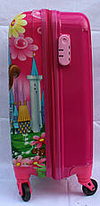 Валіза дитяча дорожні ручна поклажа з кодовим замком 55 см Принцеса Софія рожеві 2561-68, фото 3