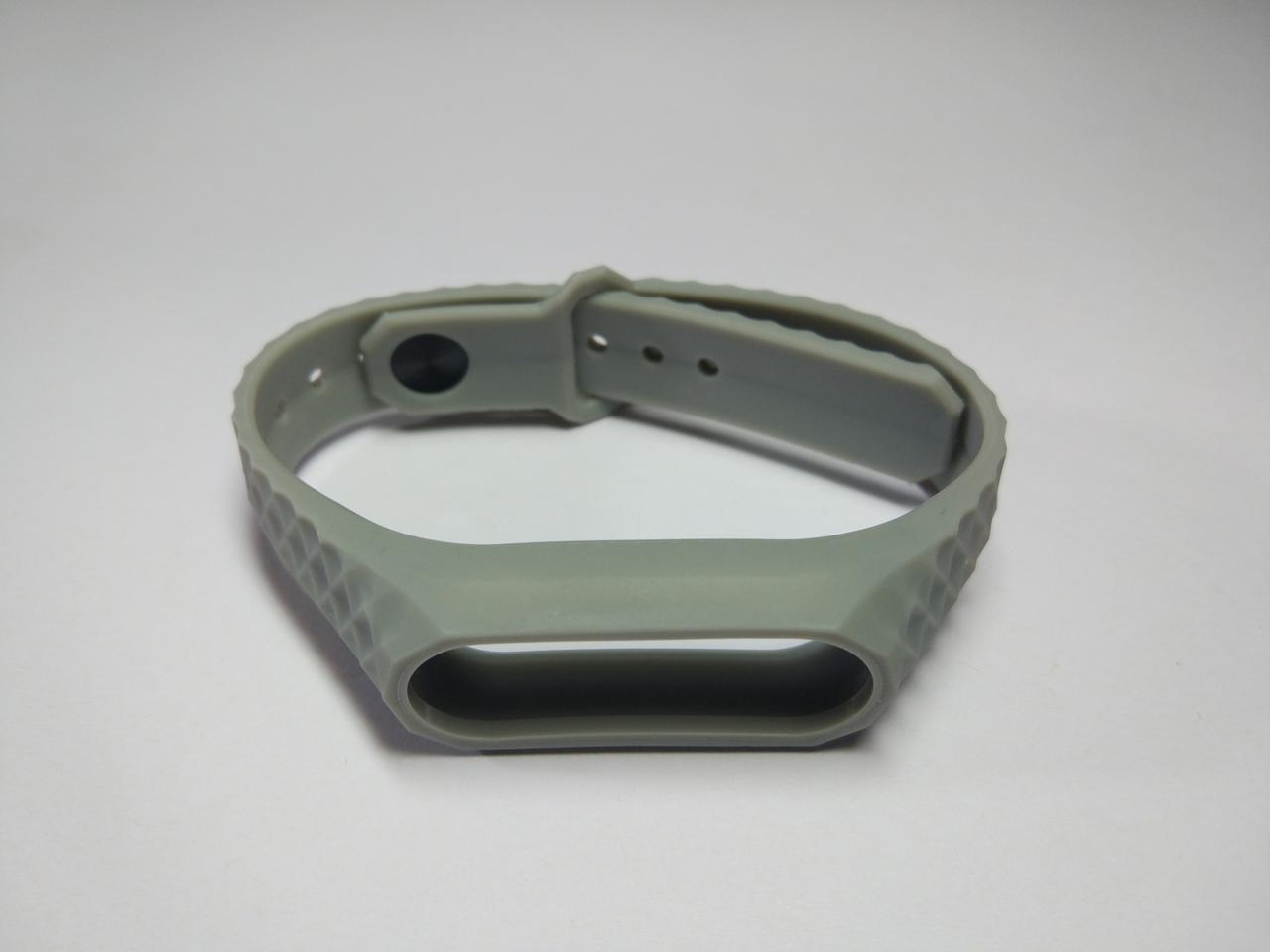 Ремінець Xiaomi Mi Band 2 MiJobs силіконовий рифлений Сірий 1089P