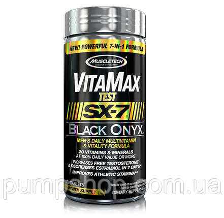 Вітаміни для чоловіків MuscleTech Vitamax Test Sx7 Black Onyx 120 таб., фото 2