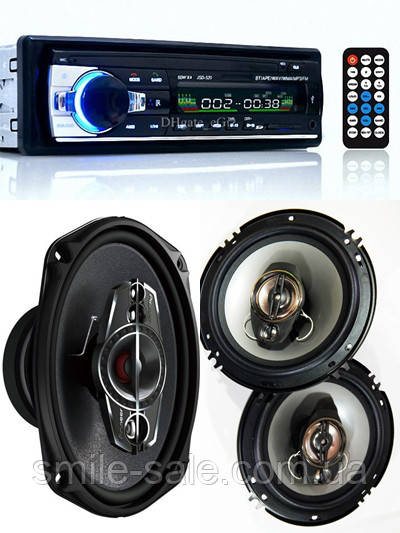 Крутий Бюджетний набір Автозвука з Магнітолою Pioneer JSD520 + овали + круглі 16 см!