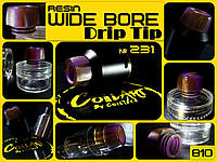 № 231 Drip Tip 810 Resin Purple Mix. Дрип тип из смолы.