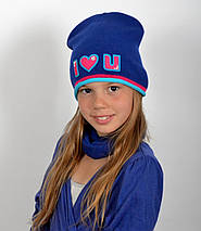 Шапка I ❤ U для дівчинки Білий, фото 3