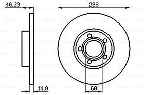 Тормозной диск передний Skoda Superb(2001-2008) Bosch(0986478545)