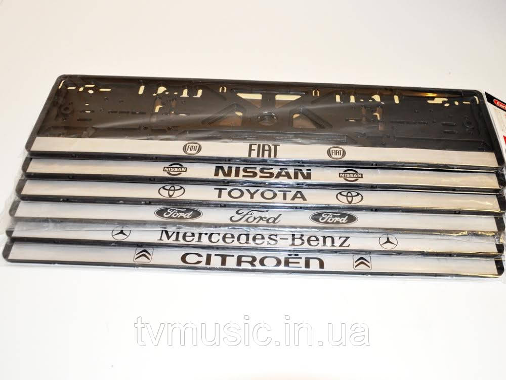 Рамка номера автомобільна Carlife з маркою авто, фото 1