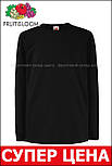 Дитяча футболка З довгим Рукавом лонгслів Чорна Fruit of the loom 61-007-36 9-11, фото 6