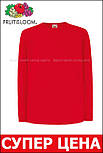 Дитяча футболка З довгим Рукавом Червона Fruit of the loom 61-007-40 5-6, фото 6