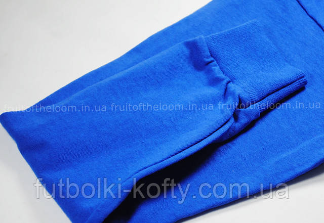 Ярко-синяя детская футболка с длинным рукавом