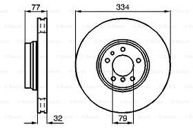 Тормозной диск передний BMW 7(E38)(1994-2001) Bosch(0986478623)