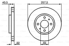 Гальмівний диск передній Fiat Doblo (2001-) Bosch 0986478639