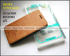 Коричневий елегантний чохол-книжка Xiaomi Redmi 4X Mofi Vintage Classical екошкіряний brown