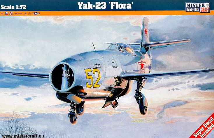 Літак Як-23 Флора. 1/72 MISTER CRAFT D-224, фото 1