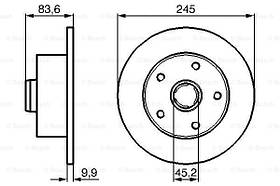 Гальмівний диск задній Audi A4 (1994-2000) Bosch 0986478759