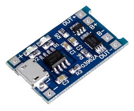 Контролер заряду TP4056 для Li-ion акумуляторів 3,7 v з microUSB і функцією захисту, фото 2