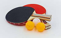 Набір для наст. тенісу Boli prince (2рак+3шар) (деревина, гума, пластик)*