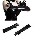 Рукавички блискучі, спандекс, розмір S-L, чорні, фото 4