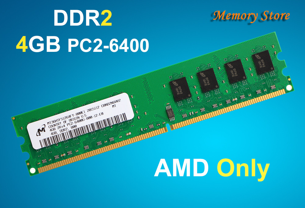 Оперативна пам'ять Micron DDR2 4Gb PC2-6400, AMD