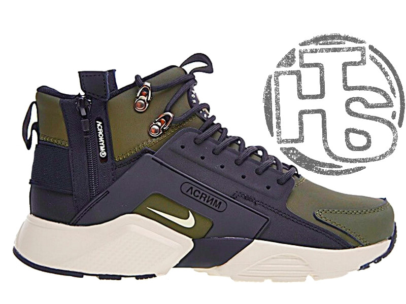 Чоловічі кросівки Nike Air Huarache x ACRONYM MID City LEA Green/Black (термо) 856787-107