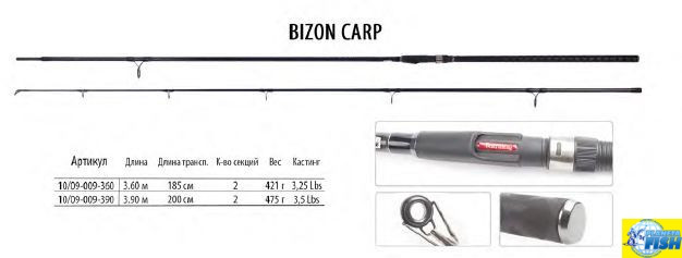 Коропове вудлище BratFishing Bizon Carp 3.6 м (3.25 lbs)