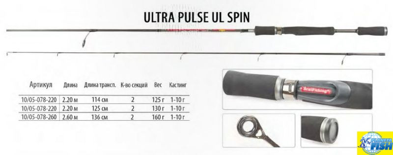 Спінінг BratFishing Ultra Pulse UL Spin, фото 1