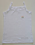 Майка біла дитяча на тонких бретелях для дівчаток, фото 3