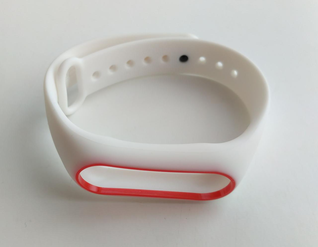Ремінець Xiaomi Mi Band 2 MiJobs силіконовий з рамкою Білий / Червоний 1088P