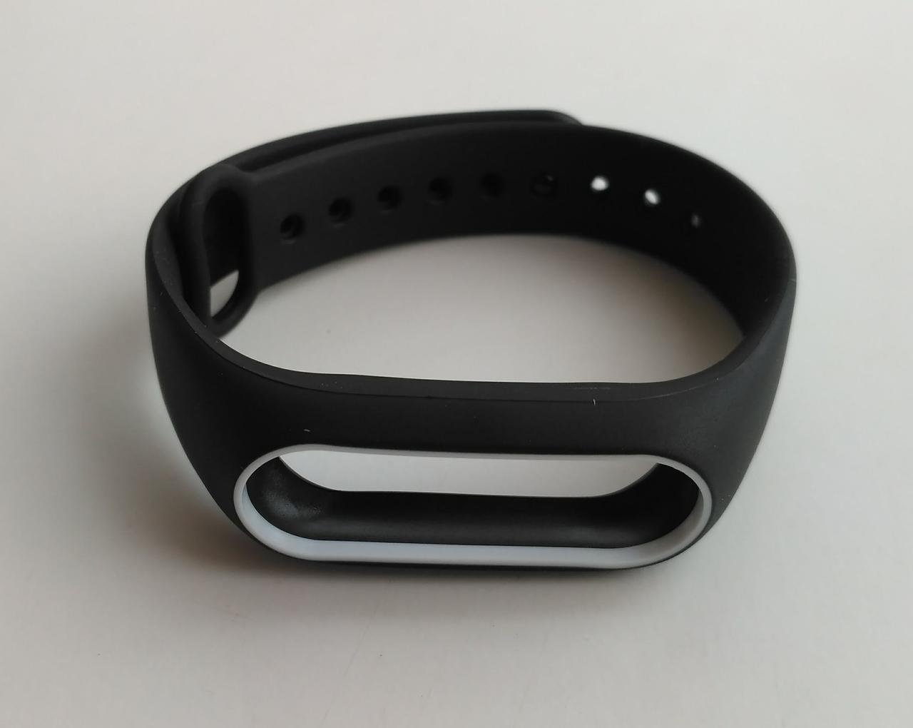 Ремінець Xiaomi Mi Band 2 MiJobs силіконовий з рамкою Чорний / Білий 1088P